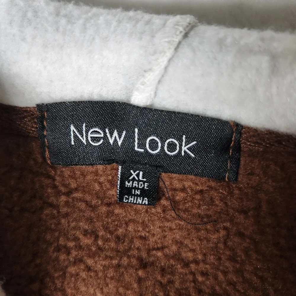 New Look Womens XL Brown Varsity Jacket Hooded LA 23 Star Patch - Picture 6 of 10